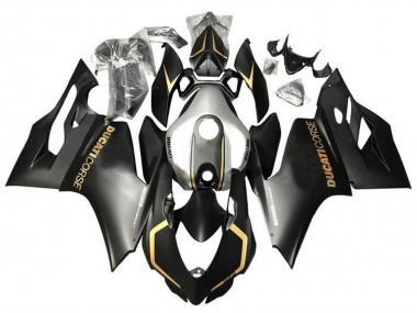 Billige Ducati Panigale 899 Motorrad Verkleidung 2011-2014 - Matt Schwarz Gold Silber Corse