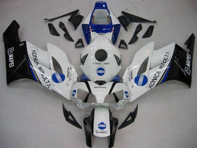 Billige Honda CBR1000RR Motorrad Verkleidung 2004-2005 - Weiss Blau Glanzendes Schwarz Konica Minolta