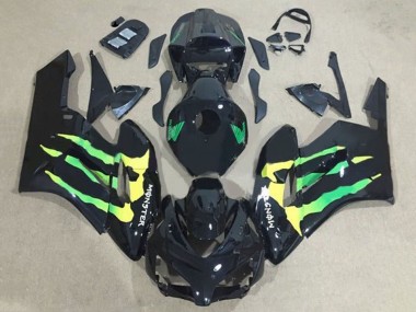 Billige Honda CBR1000RR Motorrad Verkleidung 2004-2005 - Glanzendes Schwarz Grun Gelb Monster