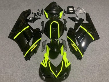 Billige Honda CBR1000RR Motorrad Verkleidung 2004-2005 - Glanzendes Schwarz Hohe Sichtbarkeit Gelb Streifen