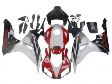 Billige Honda CBR1000RR Motorrad Verkleidung 2006-2007 - Weiss Rot Glanzendes Schwarz Fade