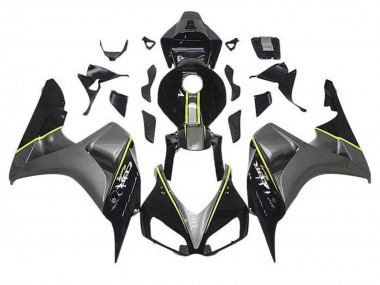 Billige Honda CBR1000RR Motorrad Verkleidung 2006-2007 - Grau Glanzendes Schwarz Gelb Streifen