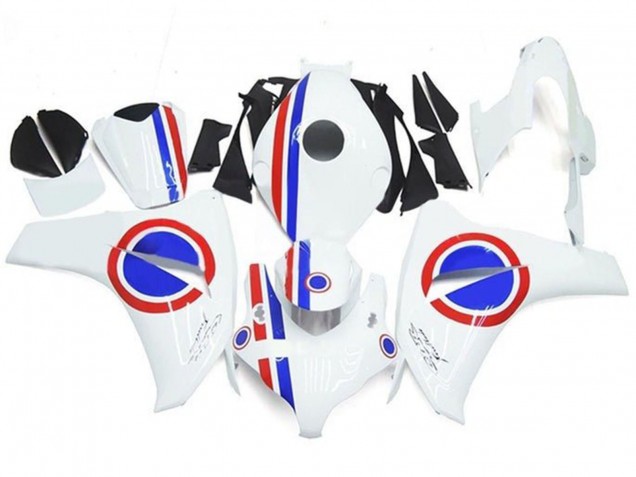 Billige Honda CBR1000RR Motorrad Verkleidung 2008-2011 - Weiss Rot Blau Streifen