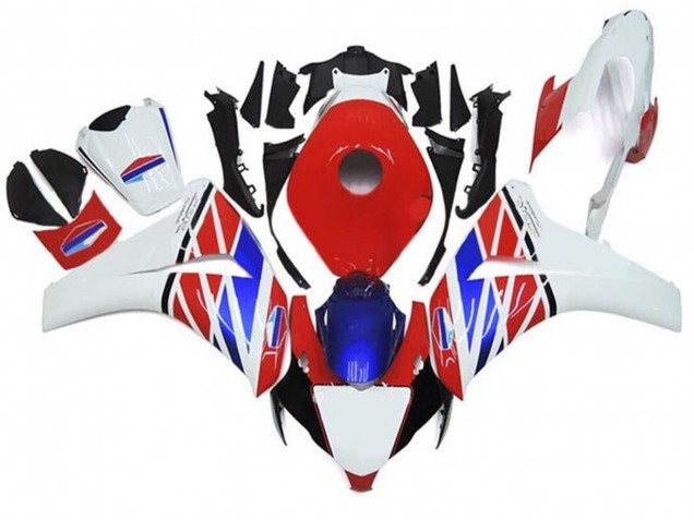 Billige Honda CBR1000RR Motorrad Verkleidung 2008-2011 - Weiss Rot Blau Schwarz Streifen