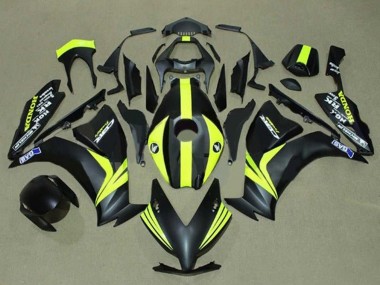 Billige Honda CBR1000RR Motorrad Verkleidung 2012-2016 - Matt Schwarz Gelb Streifen