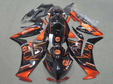 Billige Honda CBR1000RR Motorrad Verkleidung 2012-2016 - Orange Glanzendes Schwarz BACARDI
