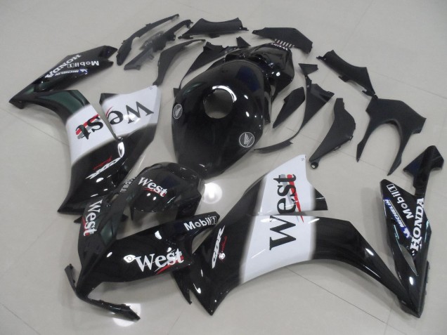 Billige Honda CBR1000RR Motorrad Verkleidung 2012-2016 - Glanzendes Schwarz Weiss West