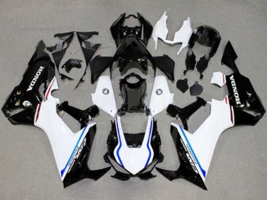Billige Honda CBR1000RR Motorrad Verkleidung 2017-2023 - Weiss Blau Glanzendes Schwarz Streifen