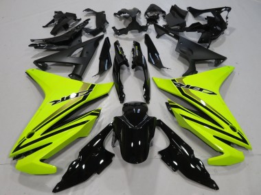 Billige Honda CBR500R Motorrad Verkleidung 2016-2018 - Neon Gelb Glanzendes Schwarz