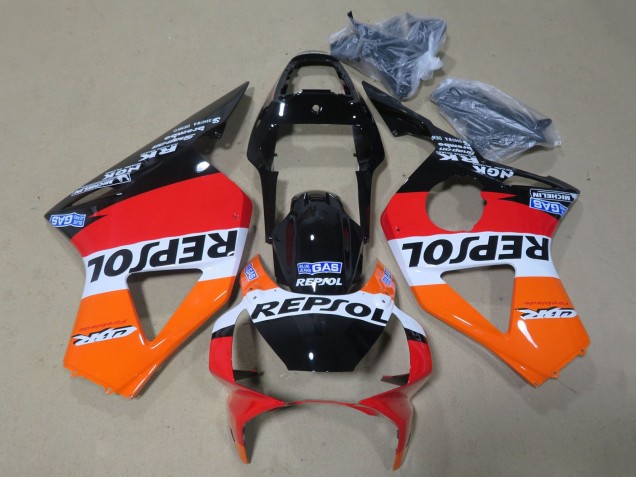 Billige Honda CBR900RR 954 Motorrad Verkleidung 2002-2003 - Orange Weiss Rot Glanzendes Schwarz Repsol