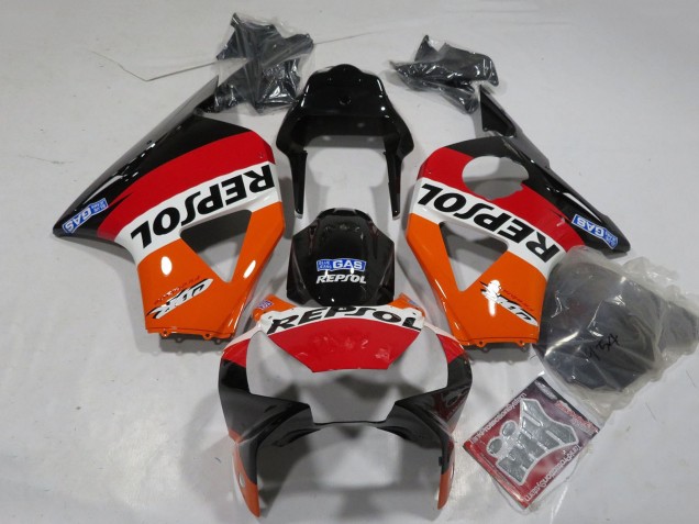Billige Honda CBR900RR 954 Motorrad Verkleidung 2002-2003 - Orange Weiss Rot Glanzendes Schwarz Repsol
