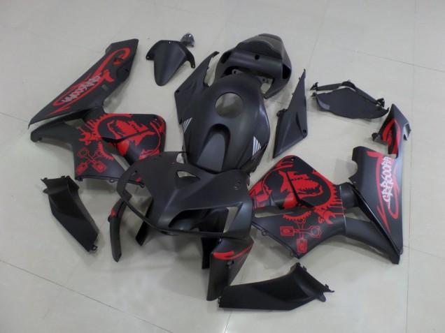 Billige Honda CBR600RR Motorrad Verkleidung 2005-2006 - Matt Schwarz Matt Rot Gear