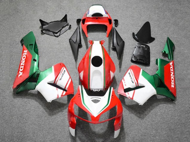 Billige Honda CBR600RR Motorrad Verkleidung 2005-2006 - Matt Rot Weiss Grun