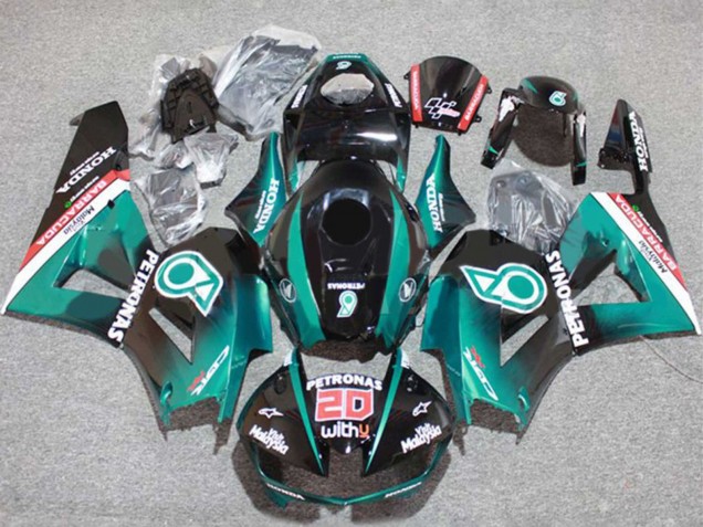 Billige Honda CBR600RR Motorrad Verkleidung 2013-2023 - Blau Grun Blau Glanzendes Schwarz Petronas 20