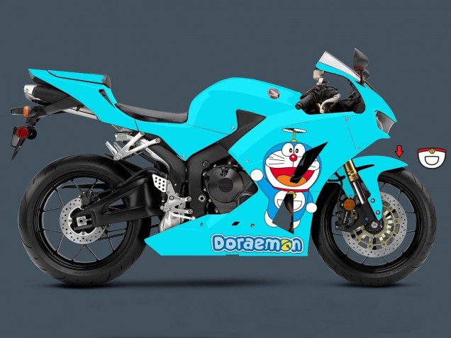 Billige Honda CBR600RR Motorrad Verkleidung 2013-2023 - Hellblau Doraemon