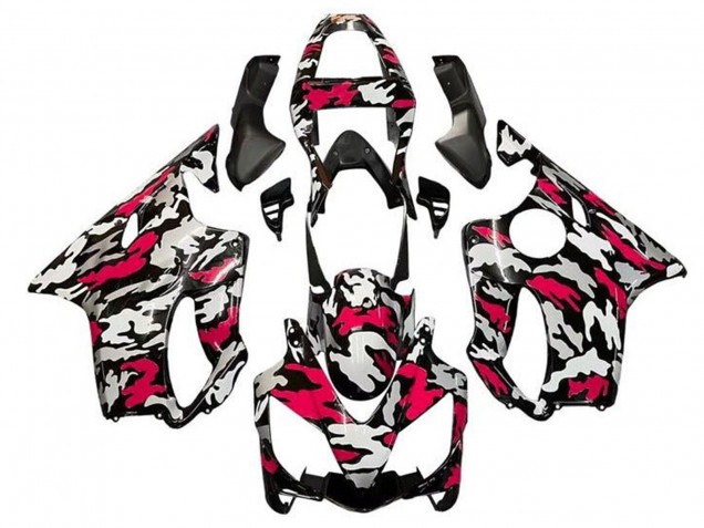 Billige Honda CBR600 F4i Motorrad Verkleidung 2001-2003 - Schwarz Rot Grau Camouflage