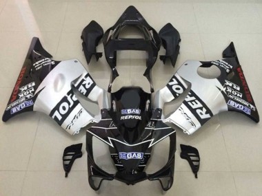 Billige Honda CBR600 F4i Motorrad Verkleidung 2001-2003 - Silber Glanzendes Schwarz Repsol