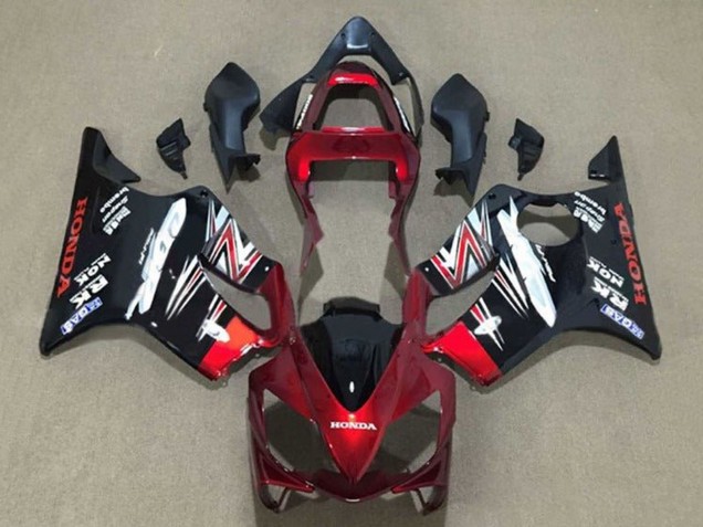 Billige Honda CBR600 F4i Motorrad Verkleidung 2001-2003 - Bonbon Rot Glanzendes Schwarz