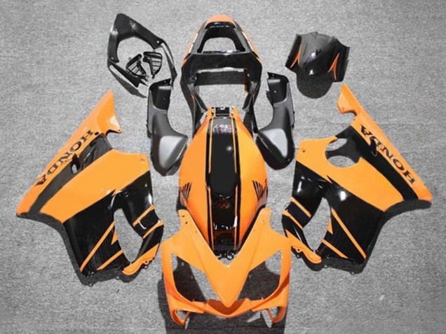 Billige Honda CBR600 F4i Motorrad Verkleidung 2001-2003 - Orange Glanzendes Schwarz Streifen