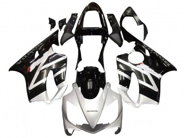 Billige Honda CBR600 F4i Motorrad Verkleidung 2001-2003 - Silber Glanzendes Schwarz