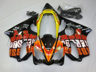 Billige Honda CBR600 F4i Motorrad Verkleidung 2004-2007 - Gelb Orange Glanzendes Schwarz Rossi