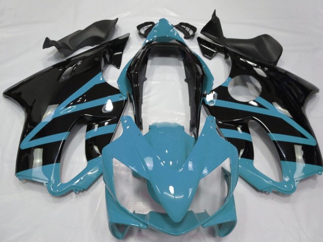 Billige Honda CBR600 F4i Motorrad Verkleidung 2004-2007 - Hellblau Glanzendes Schwarz
