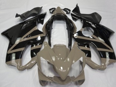 Billige Honda CBR600 F4i Motorrad Verkleidung 2004-2007 - Taupe Braun Glanzendes Schwarz