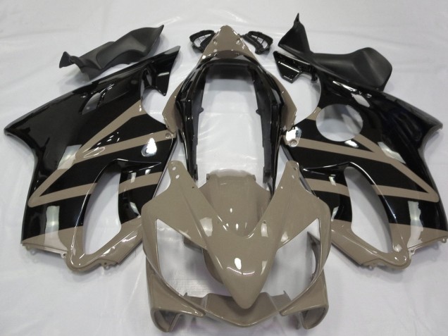 Billige Honda CBR600 F4i Motorrad Verkleidung 2004-2007 - Taupe Braun Glanzendes Schwarz