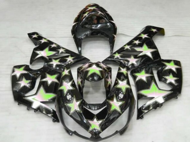 Billige Kawasaki ZX6R Motorrad Verkleidung 2005-2006 - Schwarz Grun Silber
