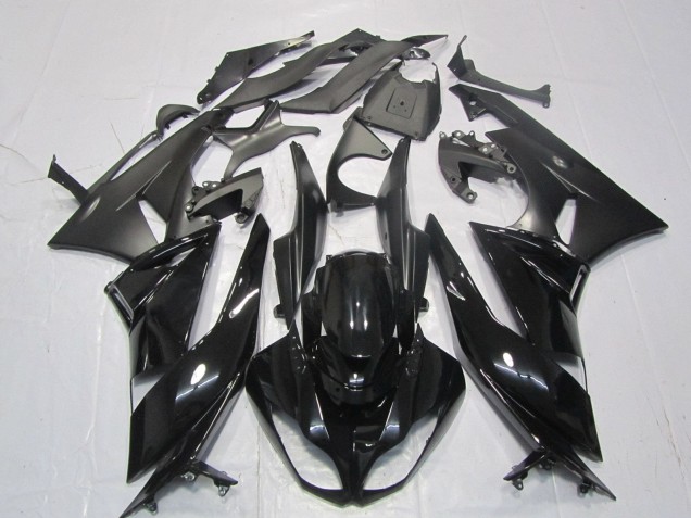 Billige Kawasaki ZX6R Motorrad Verkleidung 2007-2008 - Glanzendes Schwarz Matt Schwarz