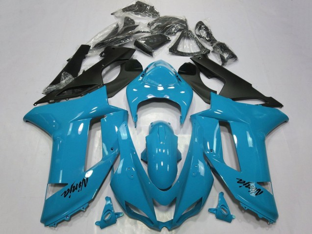 Billige Kawasaki ZX6R Motorrad Verkleidung 2007-2008 - Blau Schwarz
