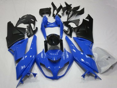 Billige Kawasaki ZX6R Motorrad Verkleidung 2007-2008 - Blau Schwarz Matt Schwarz