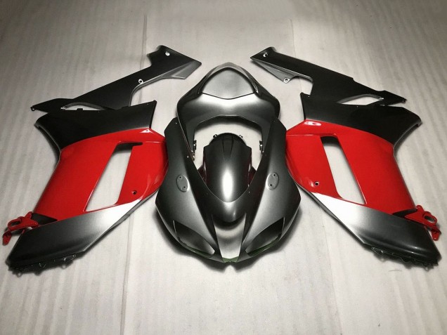 Billige Kawasaki ZX6R Motorrad Verkleidung 2007-2008 - Silber Rot