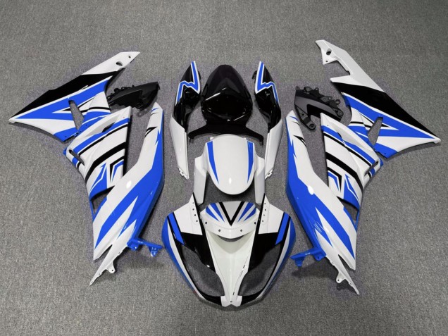 Billige Kawasaki ZX6R Motorrad Verkleidung 2007-2008 - Weiss Blau Schwarz