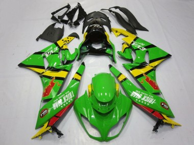 Billige Kawasaki ZX6R Motorrad Verkleidung 2009-2012 - Grun Gelb Rot Schwarz Trick Star Red Bull