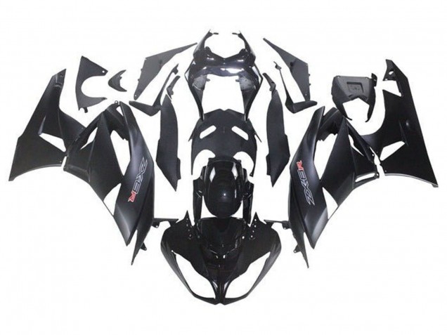 Billige Kawasaki ZX6R Motorrad Verkleidung Kit 2009-2012 - Glanzendes Schwarz Matt Schwarz