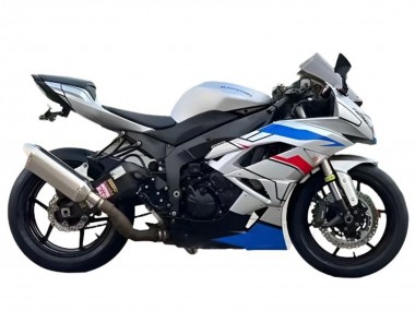 Billige Kawasaki ZX6R Motorrad Verkleidung 2009-2012 - Weiss Blau Rot Schwarz