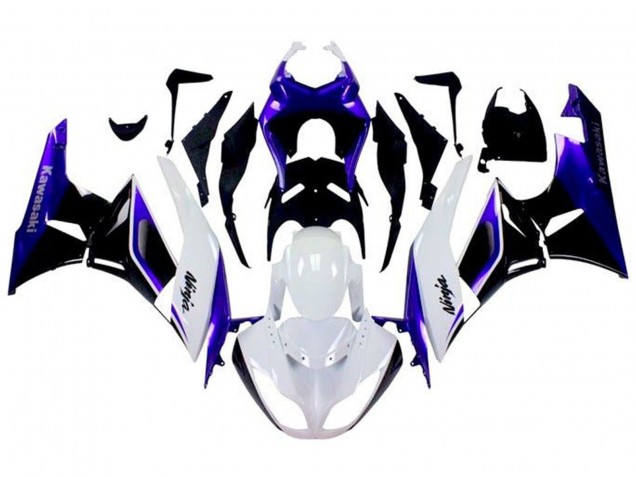 Billige Kawasaki ZX6R Motorrad Verkleidung 2009-2012 - Blau Weiss Schwarz