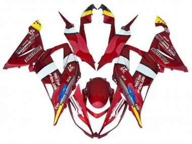 Billige Kawasaki ZX6R Motorrad Verkleidung 2013-2018 - Rot Gelb Weiss Blau