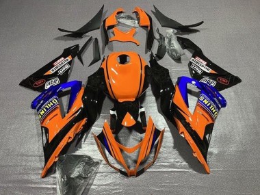Billige Kawasaki ZX6R Motorrad Verkleidung 2013-2018 - Orange Blau Schwarz