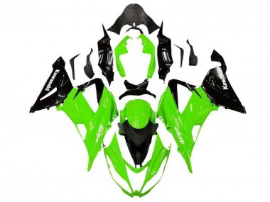 Billige Kawasaki ZX6R Motorrad Verkleidung Kit 2013-2018 - Grun Glanzendes Schwarz
