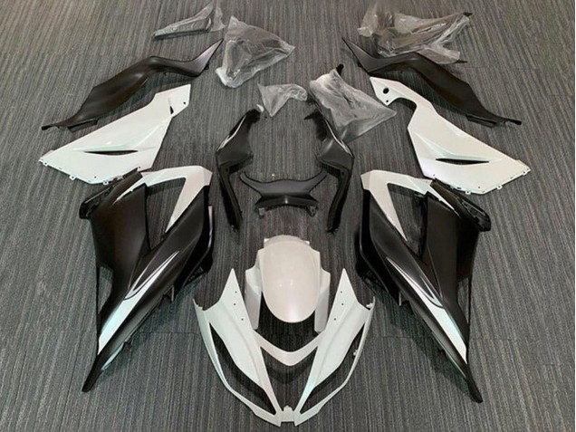 Billige Kawasaki ZX6R Motorrad Verkleidung Kit 2013-2018 - Weiss Matt Schwarz