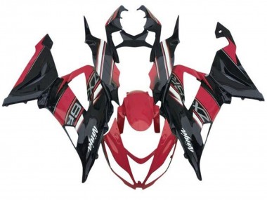 Billige Kawasaki ZX6R Motorrad Verkleidung 2013-2018 - Rot Schwarz Weiss