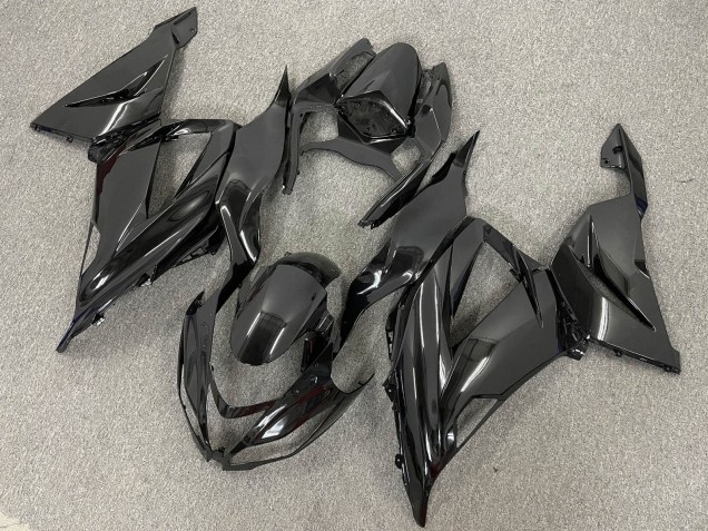 Billige Kawasaki ZX6R Motorrad Verkleidung 2013-2018 - Glanzendes Schwarz Matt Schwarz