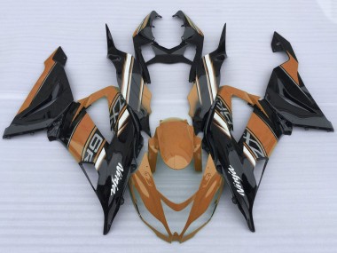 Billige Kawasaki ZX6R Motorrad Verkleidung 2013-2018 - Orange Schwarz Weiss