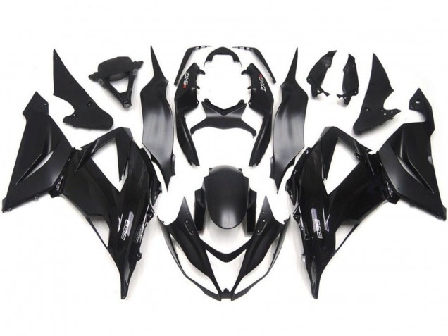 Billige Kawasaki ZX6R Motorrad Verkleidung Kit 2013-2018 - Glanzendes Schwarz Matt Schwarz