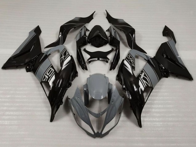 Billige Kawasaki ZX6R Motorrad Verkleidung 2013-2018 - Nardo Grau Glanzendes Schwarz