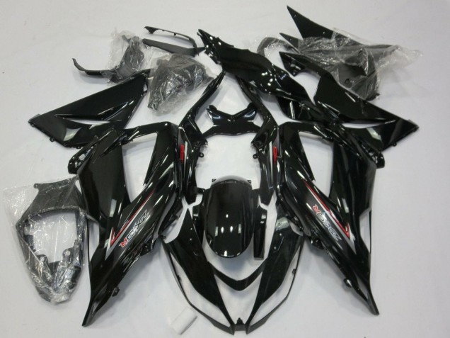 Billige Kawasaki ZX6R Motorrad Verkleidung 2013-2018 - Glanzendes Schwarz Silber Rot