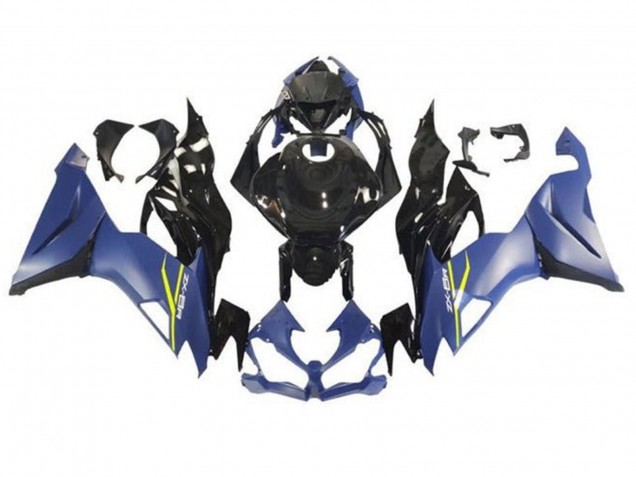 Billige Kawasaki ZX6R Motorrad Verkleidung 2019-2022 - Matt Blau Glanzendes Schwarz
