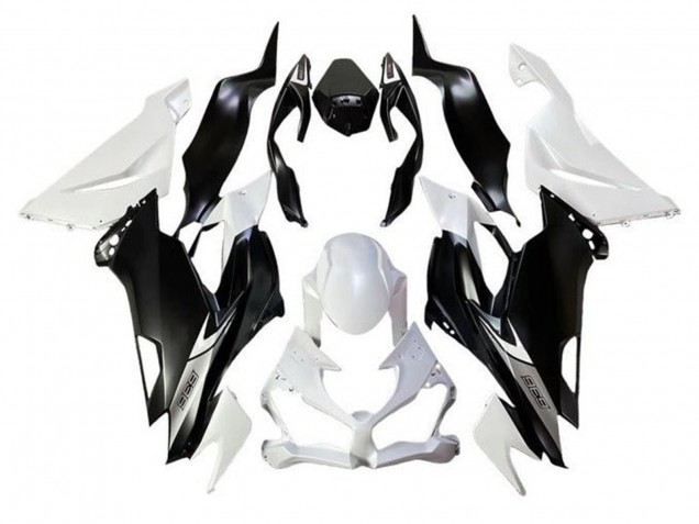 Billige Kawasaki ZX6R Motorrad Verkleidung 2019-2022 - Weiss Matt Schwarz